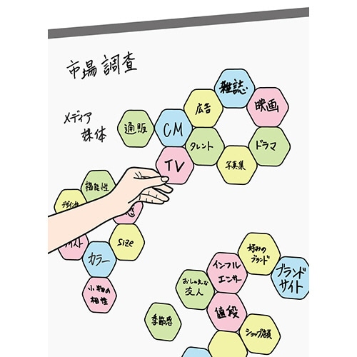 ライオン事務器 六角マグネットシート 単色パック ピンク MS-610 1パック(10枚)(ご注文単位1パック)【直送品】