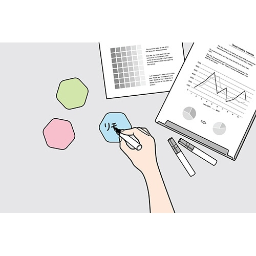 ライオン事務器 六角マグネットシート 単色パック イエロー MS-610 1パック(10枚)(ご注文単位1パック)【直送品】