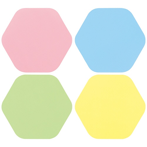 ライオン事務器　六角マグネットシート　4色パック　（各色10枚）　MS-640　1パック（40枚）（ご注文単位1パック）【直送品】