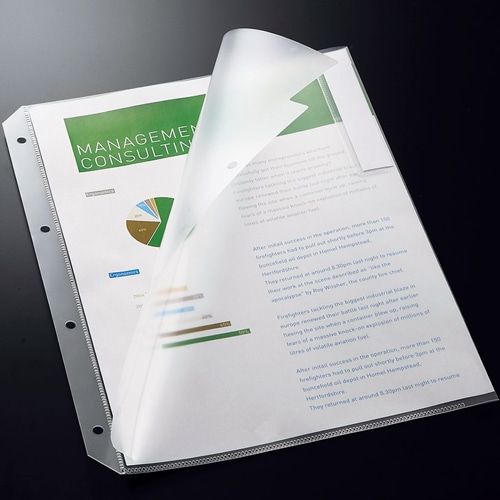 G-Aim クリアホルダー 見出し付 A4タテ 4穴 クリア YG-40-M 1パック(10枚)(ご注文単位1パック)【直送品】