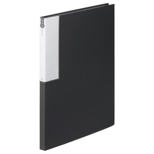 TANOSEE　クリヤーブック　A4タテ　24ポケット　背幅17mm　ダークグレー　1冊（ご注文単位1冊）【直送品】