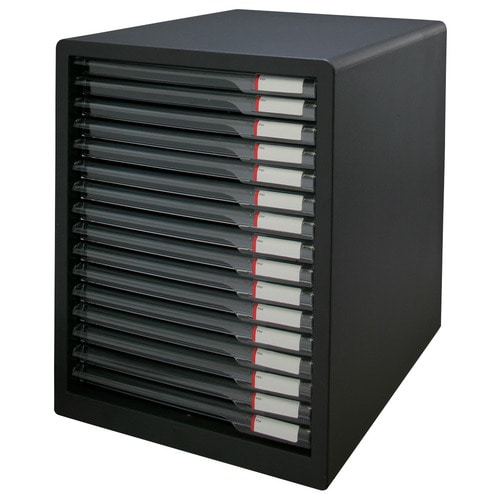 アイリスオーヤマ　レターケース　A4タテ　スリム16段　ダークグレー　L-16SSR　1台（ご注文単位1台）【直送品】