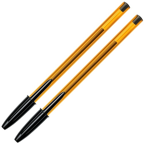 BIC 油性ボールペン クリスタル オリジナルファイン 0.8mm 黒 CST-OF08BLKP2 1パック(2本)(ご注文単位1パック)【直送品】