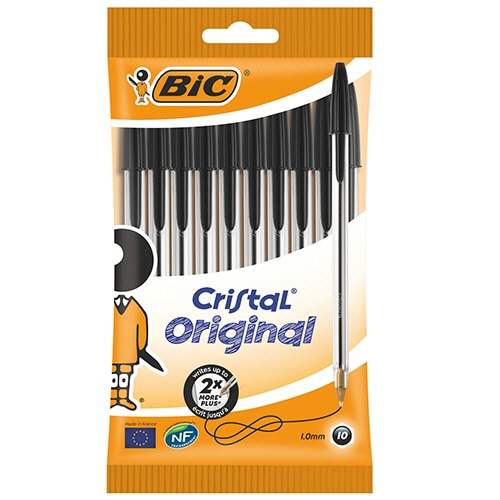 BIC　油性ボールペン　クリスタル　ミディアム　1.0mm　黒　CMBLK-10P　1パック（10本）（ご注文単位1パック）【直送品】