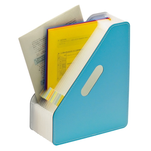 セキセイ パピエリ ドキュメントスタンド A4タテ 12仕切り13ポケット ブルー FB-2381-10 1個(ご注文単位1個)【直送品】