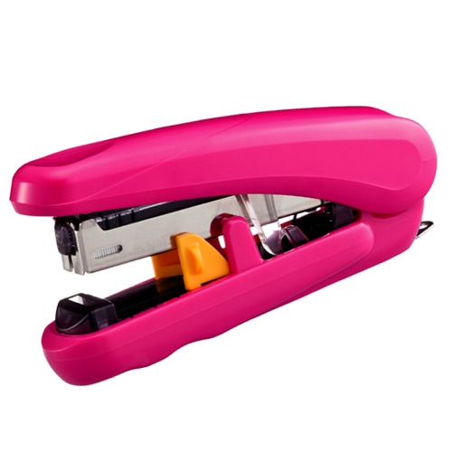 プラス　フラットクリンチステープラー　ピタヒット　20枚とじ　ピンク　ST-010X　1個（ご注文単位1個）【直送品】