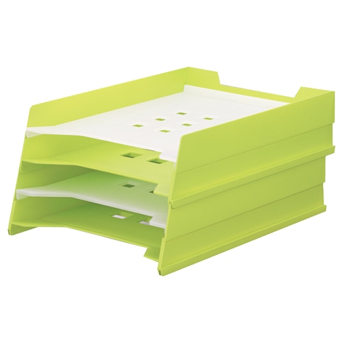 リヒトラブ　マルチレタートレー　A4タテ　黄緑　A-7300-6　1組（2個）（ご注文単位1組）【直送品】