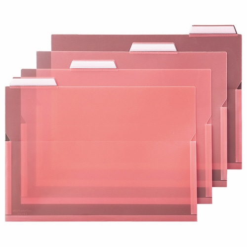 ライオン事務器 PPポケットホルダー(エール) A4 オレンジ マチ付 PH-42A-D 1パック(4冊)(ご注文単位1パック)【直送品】