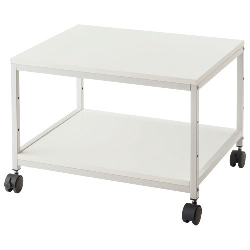 シンプルデスクワゴンN　2段　幅600×奥行485×高さ415mm　ホワイト　1台（ご注文単位1台）【直送品】