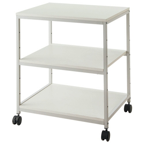 シンプルデスクワゴンN　3段　幅600×奥行485×高さ715mm　ホワイト　1台（ご注文単位1台）【直送品】