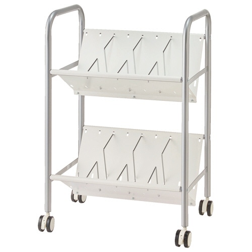 ピージーグロリア　V型棚ファイルワゴン　2段　ホワイト　YS-K26　1台（ご注文単位1台）【直送品】