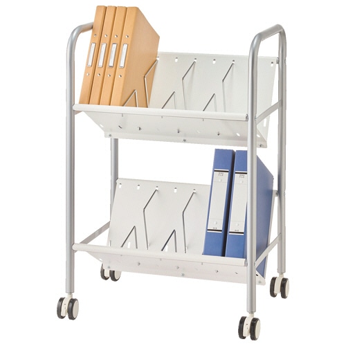ピージーグロリア V型棚ファイルワゴン 2段 ホワイト YS-K26 1台(ご注文単位1台)【直送品】