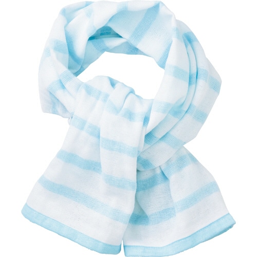 林 日本の長いタオル ガーゼボーダー ネイビー FJ203709 1枚(ご注文単位1枚)【直送品】