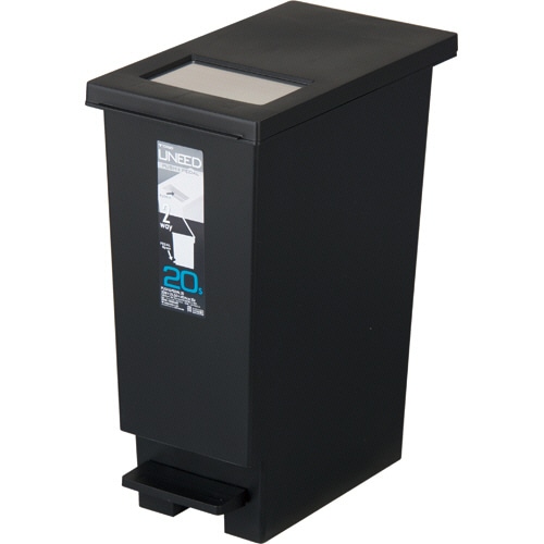 新輝合成　ユニード　プッシュ＆ペダル　20L　ブラック　DS-988-980-7　1個（ご注文単位1個）【直送品】