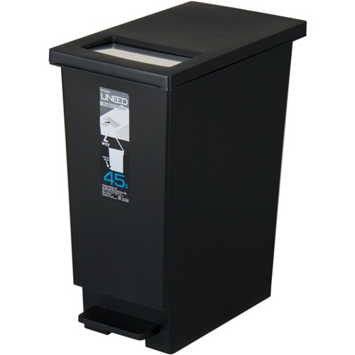 新輝合成　ユニード　プッシュ＆ペダル　45L　ブラック　DS-453-045-7　1個（ご注文単位1個）【直送品】