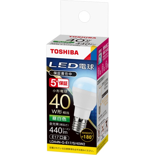東芝ライテック　LED電球　ミニクリプトン形　E17口金　3.8W　昼白色　LDA4N-G-E17／S／40W／2　1個（ご注文単位1個）【直送品】