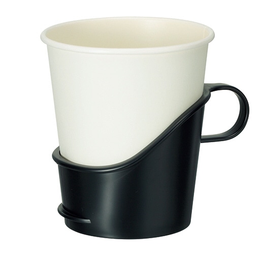 TANOSEE 紙コップホルダー 7オンス用 ブラック 1パック(12個)(ご注文単位1パック)【直送品】