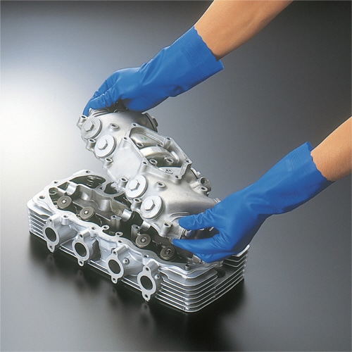 ショーワグローブ 塩化ビニール手袋 耐油厚手 裏毛付 M ブルー NO170M 1双(ご注文単位1双)【直送品】