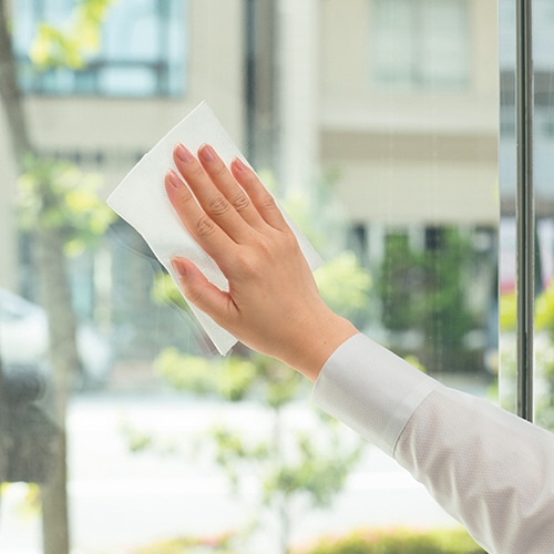 山崎産業　ガラス用ウェットシート　ORANGE　1パック（20枚）（ご注文単位1パック）【直送品】