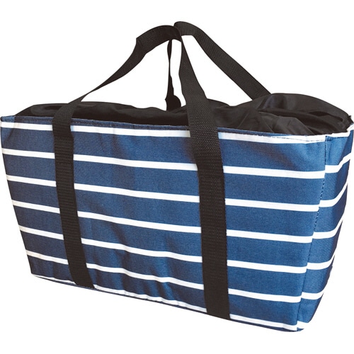 オカザキ　保冷保温ショッピングバッグ　ボーダー柄　1個（ご注文単位1個）【直送品】