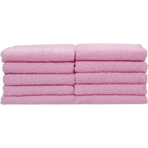 おしぼりタオル　ピンク　110匁　1パック（10枚）（ご注文単位1パック）【直送品】