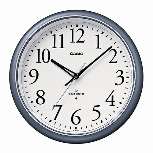 カシオ　夜見えライト付電波掛時計　シルバー　IQ-1050NJ-8JF　1台（ご注文単位1台）【直送品】