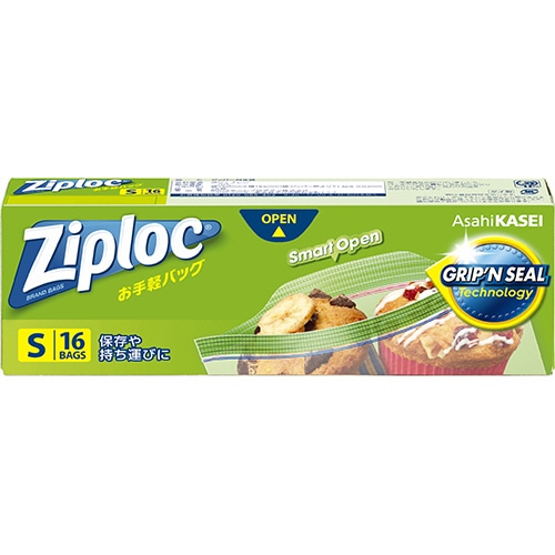 旭化成ホームプロダクツ　ジップロック　お手軽バッグ　S　1箱（16枚）（ご注文単位1箱）【直送品】