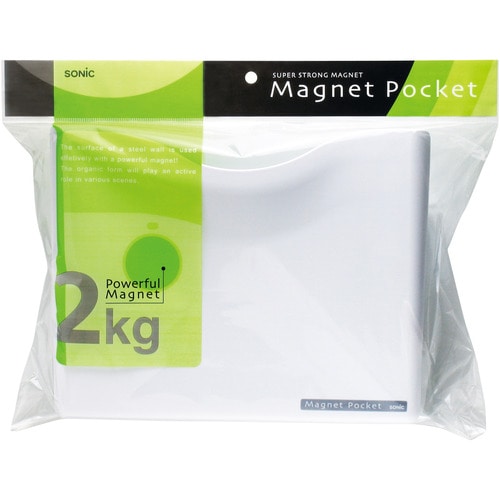 ソニック ネオジマグネットポケット A4 白 MP-447-W 1個(ご注文単位1個)【直送品】