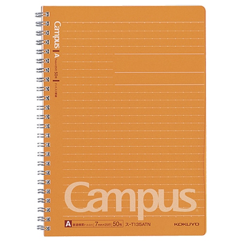 コクヨ キャンパス ツインリングノート(ドット入り罫線) A5 A罫 50枚 ス-T135ATN 1冊(ご注文単位1冊)【直送品】