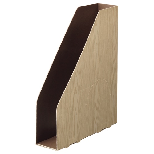 TANOSEE　ボックスファイル（WOODY）　A4スリムタテ　背幅65mm　ナチュラル　1パック（3冊）（ご注文単位1パック）【直送品】