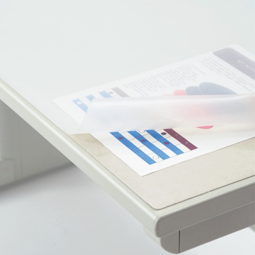 ライオン事務器　デスクマット　再生オレフィン製　ノングレア仕上　ダブル（グレーマット付）　900×620×1.5mm　No.7-FR　1枚（ご注文単位1枚）【直送品】