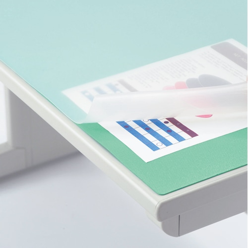 ライオン事務器　デスクマット　再生オレフィン製　ノングレア仕上　ダブル（グリーンマット付）　990×690×1.5mm　No.107-PR　1枚（ご注文単位1枚）【直送品】