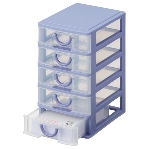 サンコープラスチック　エルピス　A6　浅型5段　ストーンブルー　A-605　1台（ご注文単位1台）【直送品】