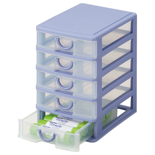 サンコープラスチック　エルピス　B6　浅型5段　ストーンブルー　B-605　1台（ご注文単位1台）【直送品】