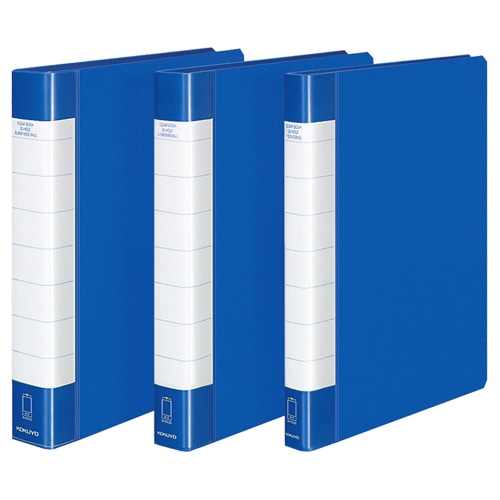 コクヨ クリヤーブック(タフボディ) 替紙式 A4タテ 30穴 30ポケット付属 背幅38mm 青 ラ-J730B 1冊(ご注文単位1冊)【直送品】