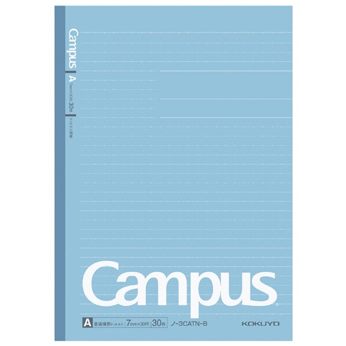 コクヨ　キャンパスノート（ドット入り罫線・カラー表紙）　セミB5　A罫　30枚　青　ノ-3CATN-B　1冊（ご注文単位1冊）【直送品】