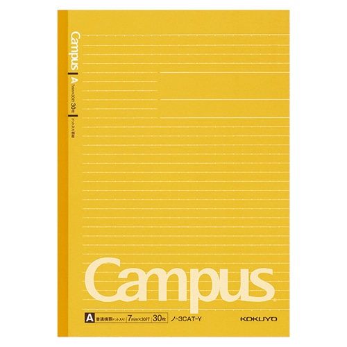 コクヨ　キャンパスノート（ドット入り罫線・カラー表紙）　セミB5　A罫　30枚　黄　ノ-3CAT-Y　1冊（ご注文単位1冊）【直送品】