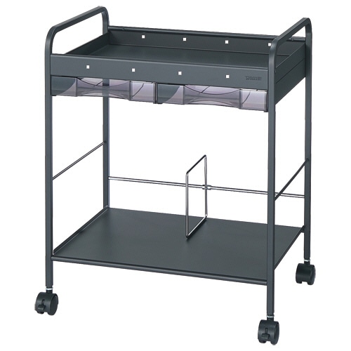 トヨダプロダクツ　アンダーデスクワゴン（ケース付）　2段＋引出し　サテンブラック　UDW-2CSK　1台（ご注文単位1台）【直送品】