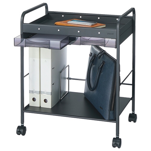 トヨダプロダクツ アンダーデスクワゴン(ケース付) 2段+引出し サテンブラック UDW-2CSK 1台(ご注文単位1台)【直送品】