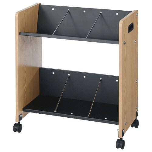 2WAYファイルワゴン ナチュラル/ブラック 1台(ご注文単位1台)【直送品】