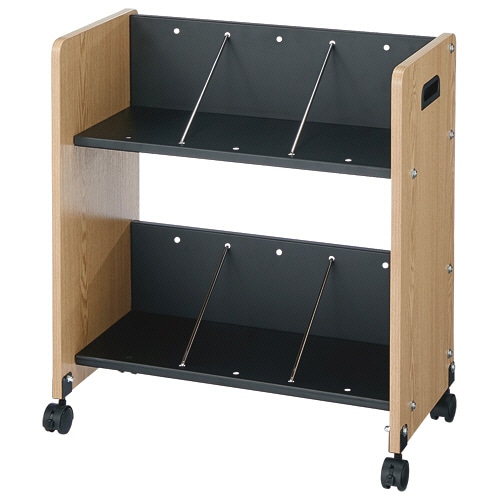 2WAYファイルワゴン ナチュラル/ブラック 1台(ご注文単位1台)【直送品】