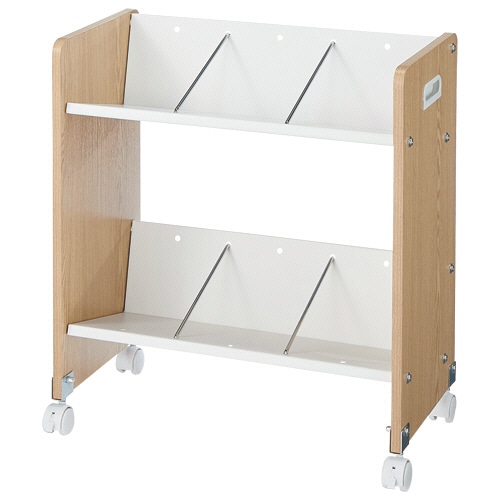 2WAYファイルワゴン　ナチュラル／ホワイト　1台（ご注文単位1台）【直送品】