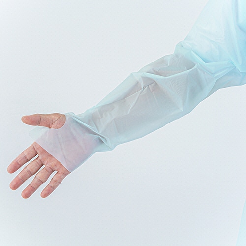 伊藤忠リーテイルリンク　プラスチックガウン　指フック　ブルー　SHG-003　1箱（10枚）（ご注文単位1箱）【直送品】