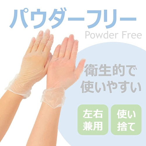 アルフォーインターナショナル　ビニール手袋　パウダーフリー　ナチュラル　L　T-004　1箱（100枚）（ご注文単位1箱）【直送品】
