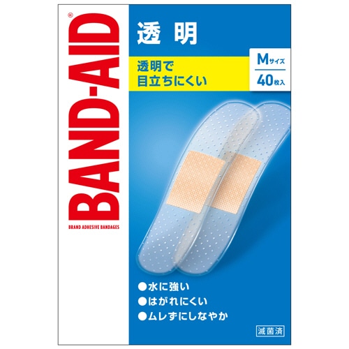 JNTLコンシューマーヘルス　バンドエイド　透明　Mサイズ　1箱（40枚）（ご注文単位1箱）【直送品】