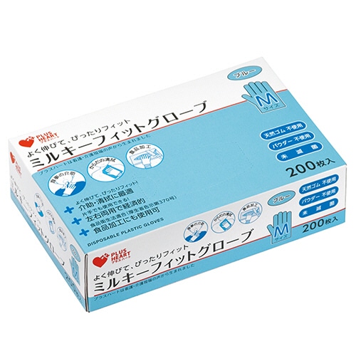 オオサキメディカル ミルキーフィットグローブ ブルー M 70209 1箱(200枚)(ご注文単位1箱)【直送品】