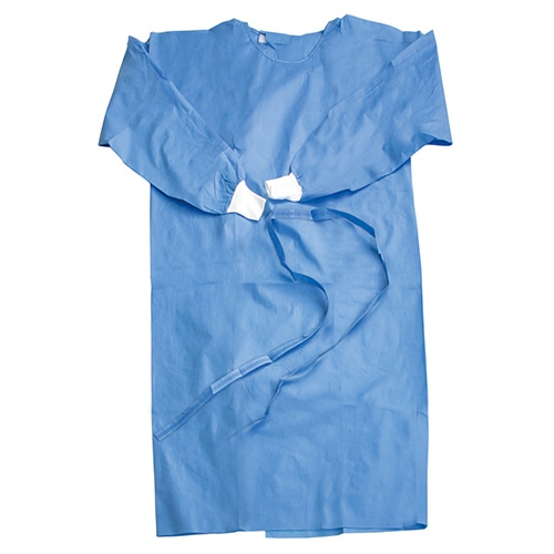 オオサキメディカル　オオサキ　アイソレーションガウンSMSII　ニット袖　ブルー　51042　1パック（10枚）（ご注文単位1パック）【直送品】
