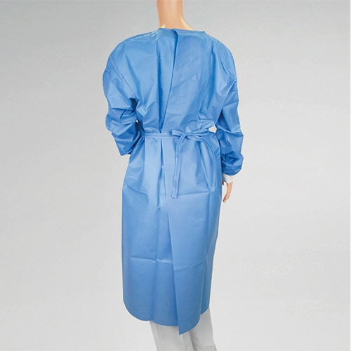 オオサキメディカル オオサキ アイソレーションガウンSMSII ニット袖 ブルー 51042 1パック(10枚)(ご注文単位1パック)【直送品】