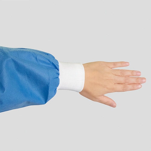 オオサキメディカル オオサキ アイソレーションガウンSMSII ニット袖 ブルー 51042 1パック(10枚)(ご注文単位1パック)【直送品】