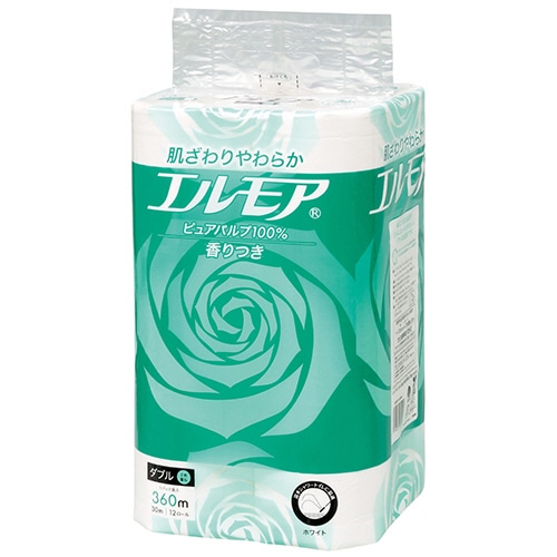カミ商事 エルモアトイレットロール 花の香り ダブル 30m 1パック(12ロール)(ご注文単位1パック)【直送品】
